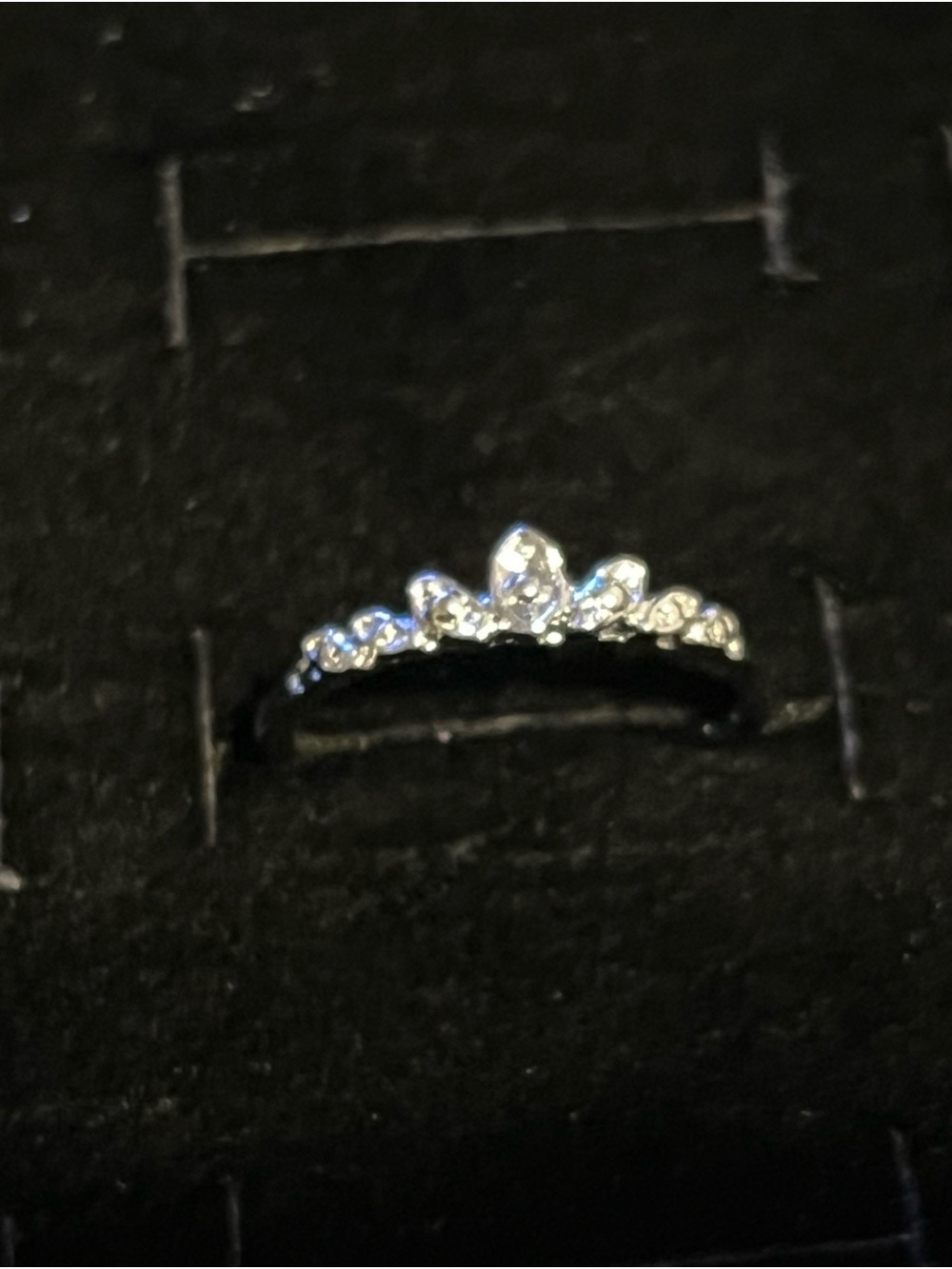 Silver toned Tiara Ring -size 6.5